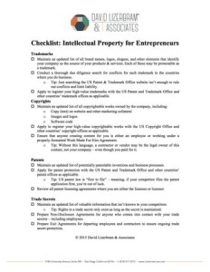 IP for Entrepreneurs Checklist